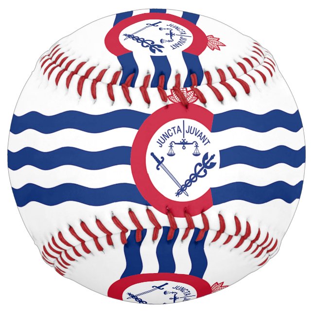 Patriotic Softball with flag of Cincinnati, USA (Front)