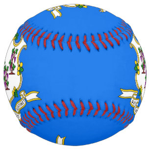 Patriotic Softball with flag of Connecticut, USA