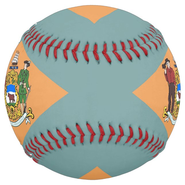 Patriotic Softball with flag of Delaware, USA (Front)