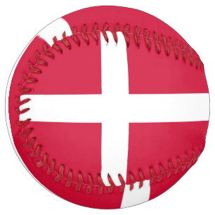 Patriotic Softball with flag of Denmark