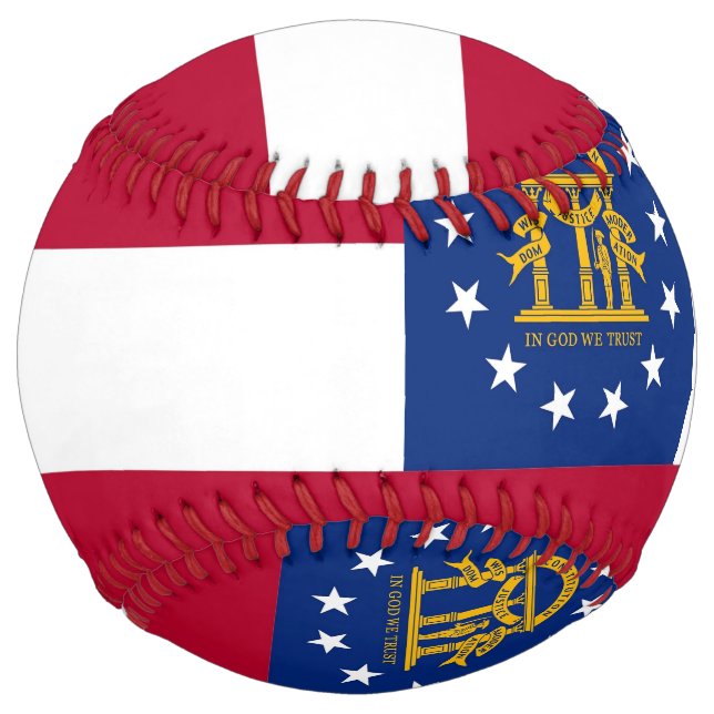 Patriotic Softball with flag of Georgia, USA (Front)