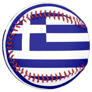 Patriotic Softball with flag of Greece
