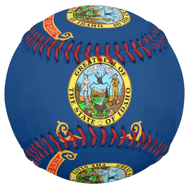 Patriotic Softball with flag of Idaho, USA (Front)