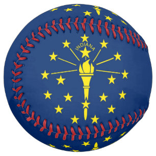 Patriotic Softball with flag of Indiana, USA