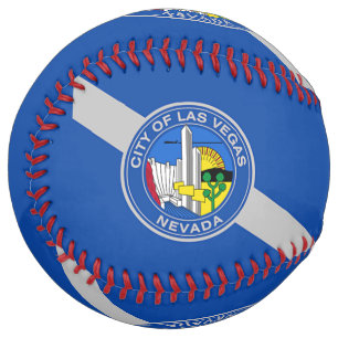Patriotic Softball with flag of Las Vegas, USA