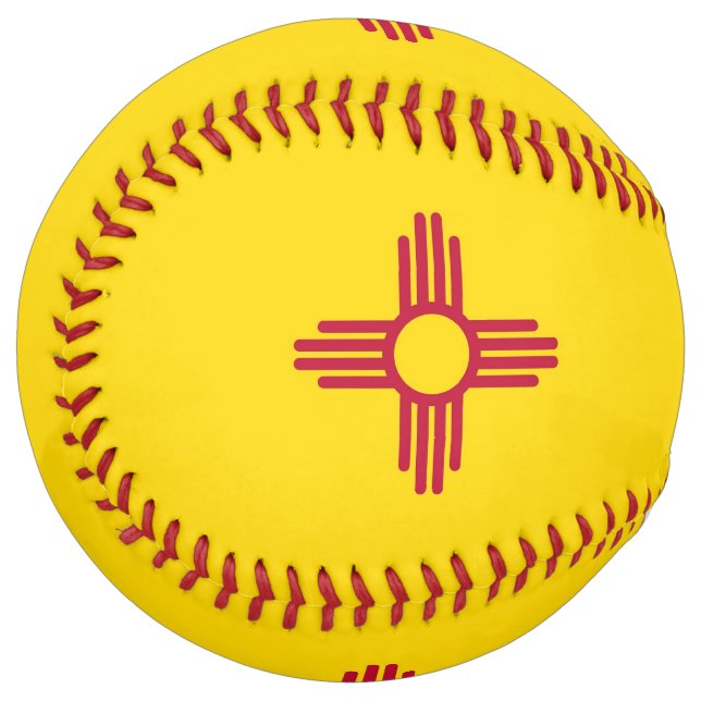 Patriotic Softball with flag of New Mexico, USA (Front Left)