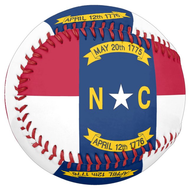 Patriotic Softball with flag of North Carolina USA (Front Left)