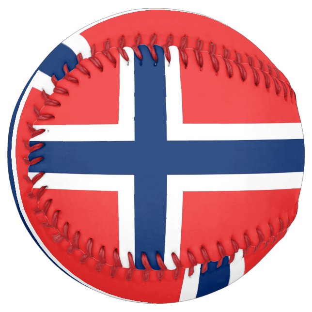 Patriotic Softball with flag of Norway (Front Left)