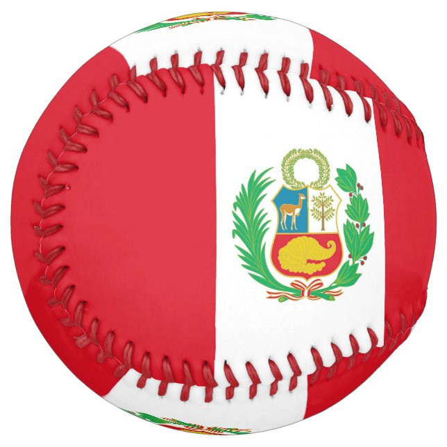 Patriotic Softball with flag of Peru (Front Left)