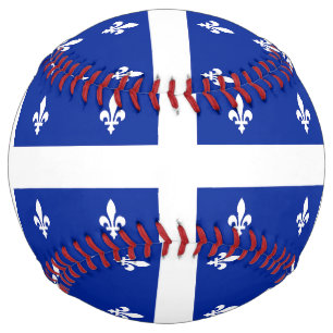 Patriotic Softball with flag of Quebec, Canada