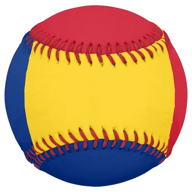 Patriotic Softball with flag of Romania (Back)