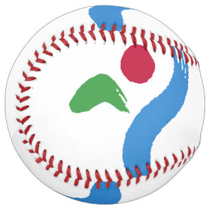 Patriotic Softball with flag of Seoul, South Korea