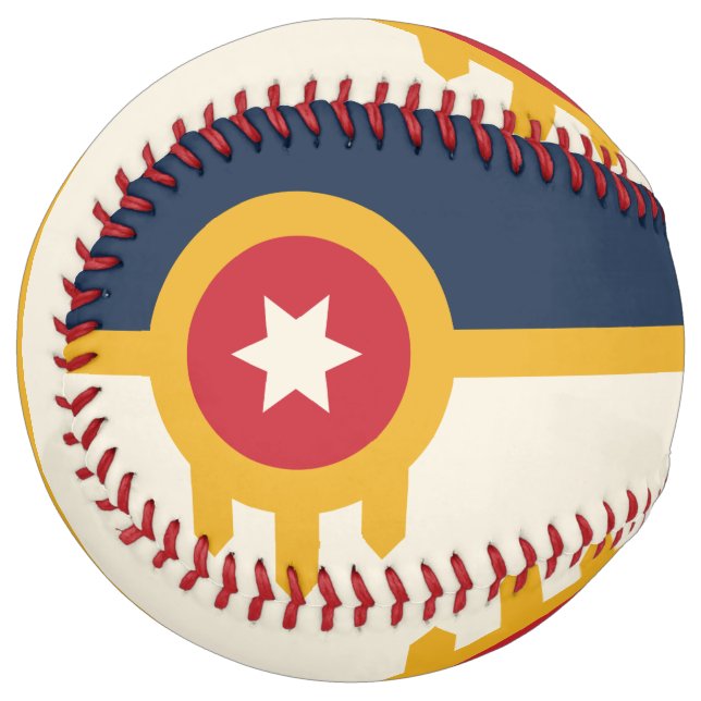 Patriotic Softball with flag of Tulsa. Oklahoma (Front Left)