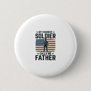 Patriotic Soldier Father Vintage Vector Shirt Desi 6 Cm Round Badge