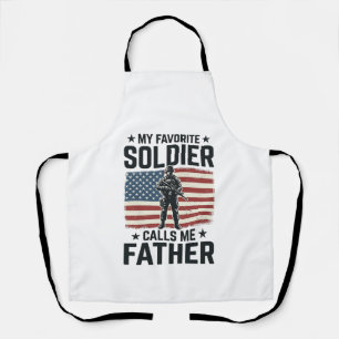 Patriotic Soldier Father Vintage Vector Shirt Desi Apron