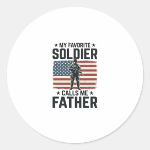 Patriotic Soldier Father Vintage Vector Shirt Desi Classic Round Sticker