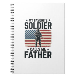 Patriotic Soldier Father Vintage Vector Shirt Desi Notebook
