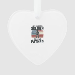 Patriotic Soldier Father Vintage Vector Shirt Desi Ornament
