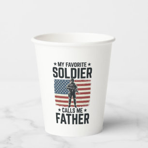 Patriotic Soldier Father Vintage Vector Shirt Desi Paper Cups