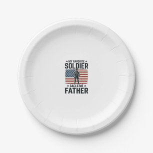 Patriotic Soldier Father Vintage Vector Shirt Desi Paper Plate