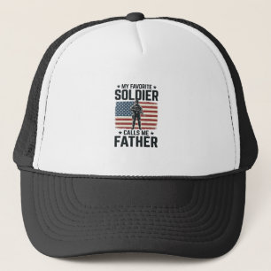 Patriotic Soldier Father Vintage Vector Shirt Desi Trucker Hat