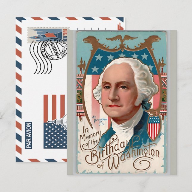 Patriotic Soldier Holding US Flag Postcard (Front/Back)