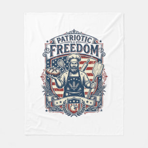 Patriotic Sourdough Baker Fleece Blanket