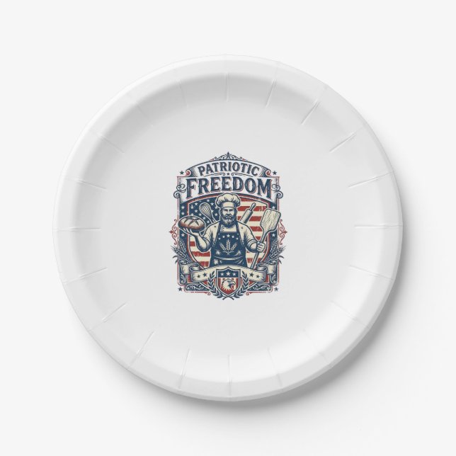 Patriotic Sourdough Baker Paper Plate (Front)