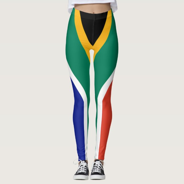 Patriotic South Africa flag Bokke Leggings (Front)
