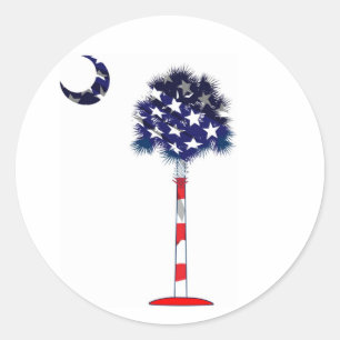 Patriotic South Carolina Palmetto Classic Round Sticker