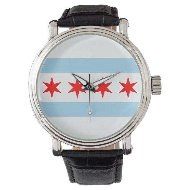 Patriotic, special watch with Flag of Chicago (Front)