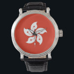 Patriotic, special watch with Flag of Hong Kong<br><div class="desc">Keep time in style with our hand watch featuring the flag of Hong Kong! This hand watch is more than just a timekeeping device; it’s a celebration of Hong Kong’s vibrant culture and rich heritage. The design prominently displays the iconic Hong Kong flag, making this watch a unique and meaningful...</div>