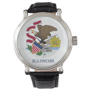 Patriotic, special watch with Flag of Illinois