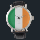 Patriotic, special watch with Flag of Ireland<br><div class="desc">Introducing our distinguished wristwatch featuring the revered flag of Ireland, designed to merge timeless style with national pride in every moment! Crafted with meticulous attention to detail, this watch showcases the iconic tricolor design of the Irish flag, symbolising Ireland's rich heritage and cultural significance. The dial elegantly displays bands of...</div>