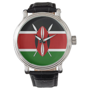 Patriotic, special watch with Flag of Kenya