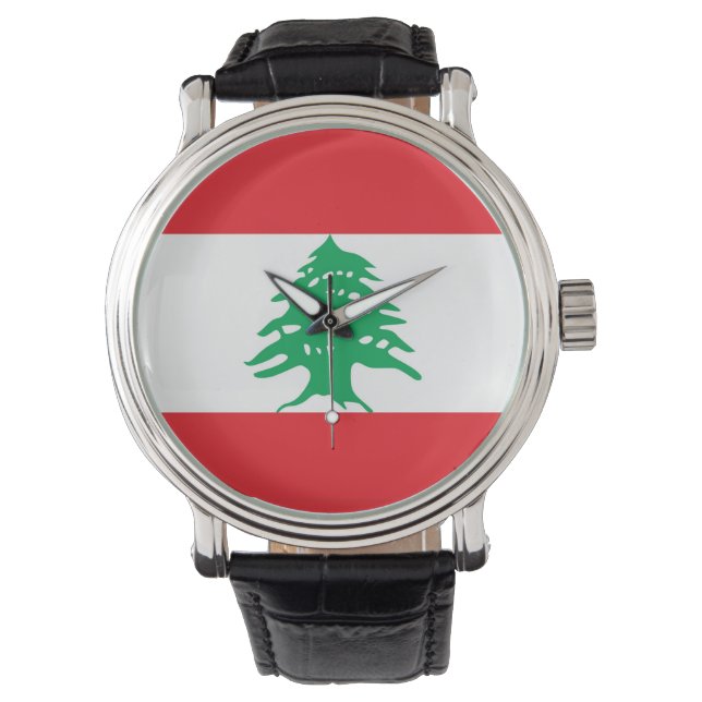 Patriotic, special watch with Flag of Lebanon (Front)