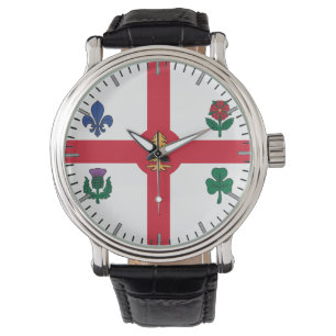 Patriotic, special watch with Flag of Montreal