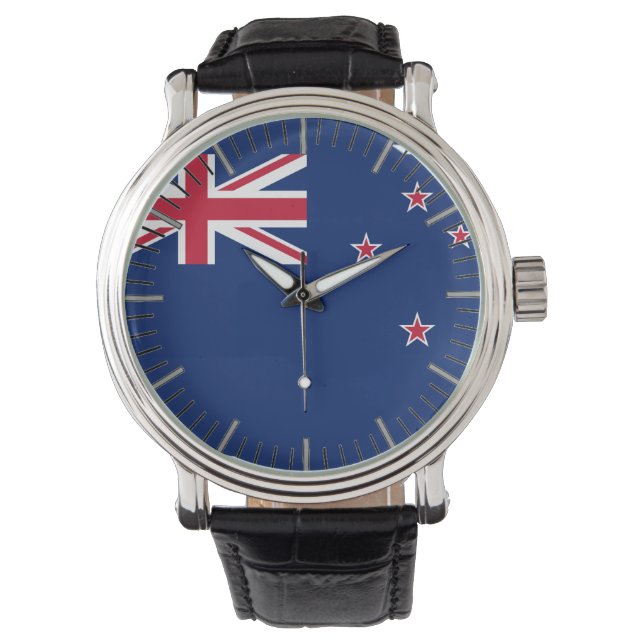 Patriotic, special watch with Flag of New Zealand (Front)