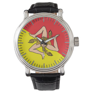 Patriotic, special watch with Flag of Sicily