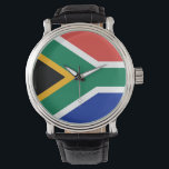 Patriotic, special watch with Flag of South Africa<br><div class="desc">Add a touch of South African pride to your style with our exclusive hand watch featuring the flag of South Africa! Crafted with meticulous attention to detail, this hand watch is not just a timepiece; it’s a celebration of South Africa’s vibrant culture and heritage. The stylish design prominently displays the...</div>