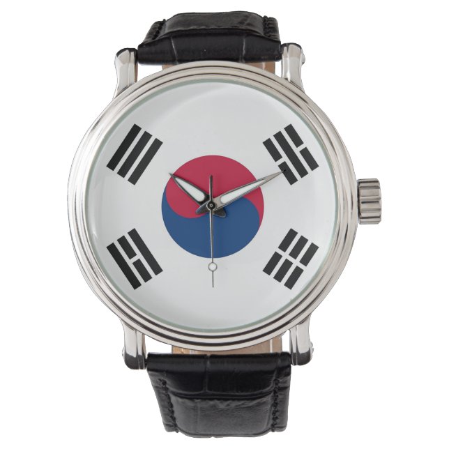 Patriotic, special watch with Flag of South Korea (Front)