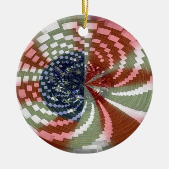 Patriotic Spin Round Ornament (Front)