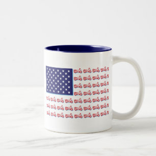 Patriotic Sport Bike Two-Tone Coffee Mug