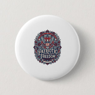Patriotic Spring Garden Vector Graphic Tee 6 Cm Round Badge