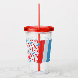 Patriotic Sprinkles Stripes Pattern Acrylic Tumbler