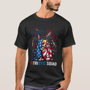 Patriotic Squad 4th Of July Chihuahua Scared Firew T-Shirt