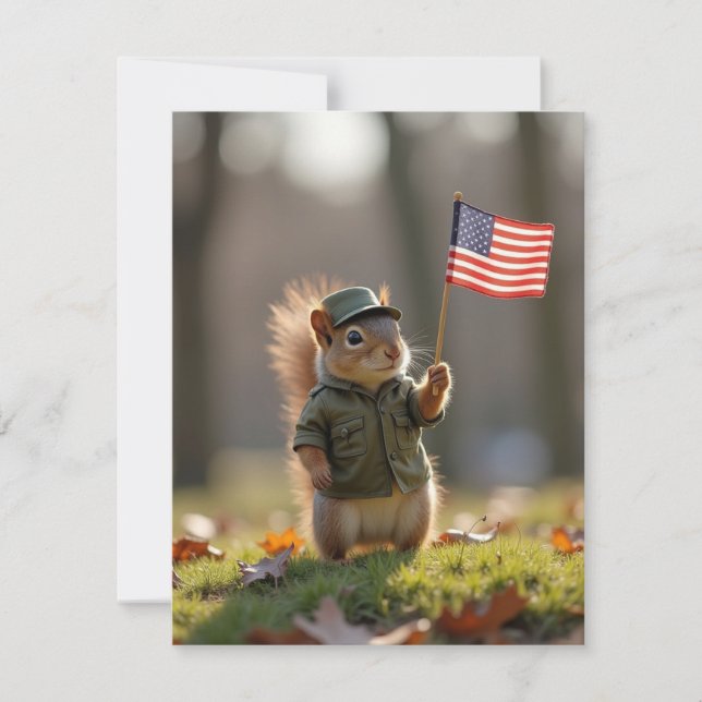 Patriotic Squirrel Card (Front)