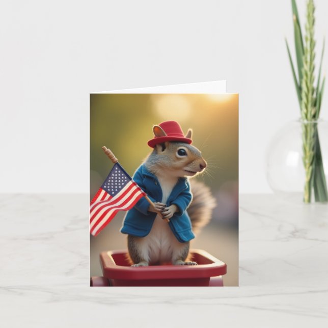 Patriotic Squirrel Card (Front)