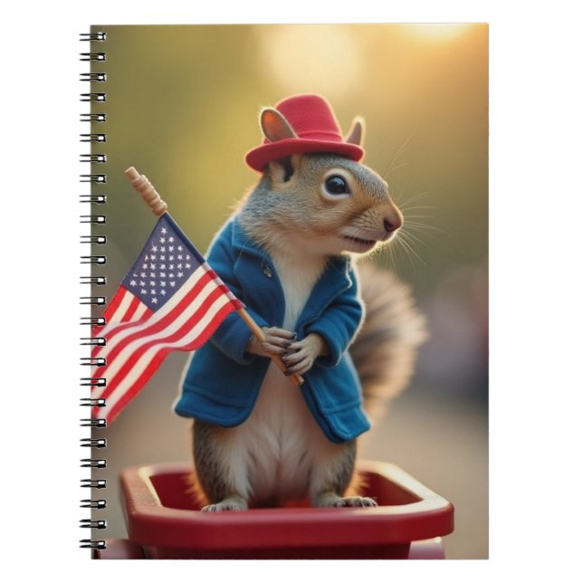 Patriotic Squirrel Notebook (Front)