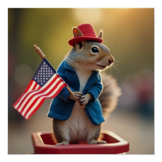 Patriotic Squirrel Poster (Front)